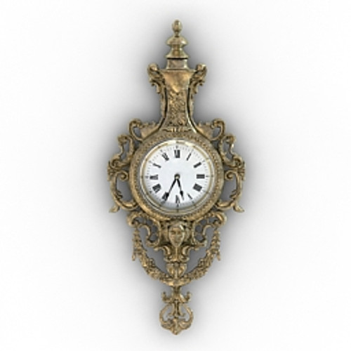 Clock classic wall - 3D model (*.gsm+*.obj+*.3ds) for interior 3d visualization.