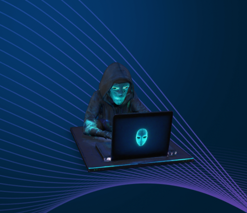 A hacker avatar wearing a hoodie