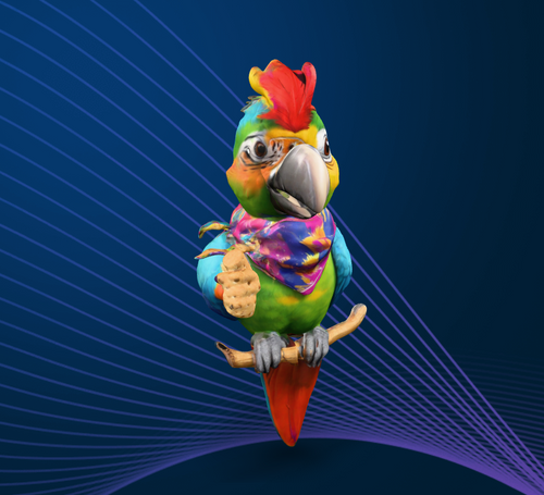 A cool cartoon parrot