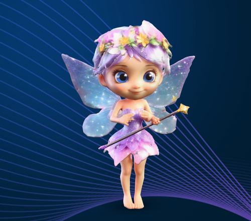 A sparkling cartoon fairy