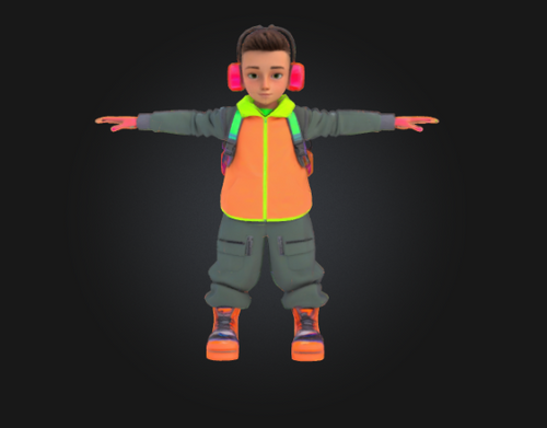 Futuristic Skateboarder Boy