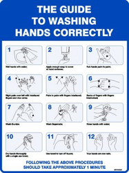 Sign - The Guide To Washing Your Hands Correctly 600mm x 450mm