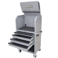 SP Tools 36" USA Sumo Series Diagnostic Station 4 Drawer - Lethal Grey/Black Handles - SP44550LG-BLK