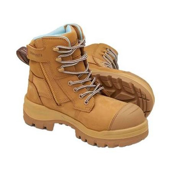 Blundstone Womens RotoFlex 8860 High Zip Sided Safety Boot Wheat