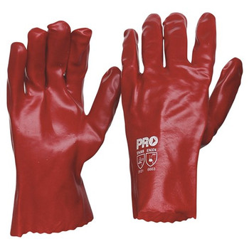 Pro Choice 27cm PVC Red Single Dip Gloves (Pair)