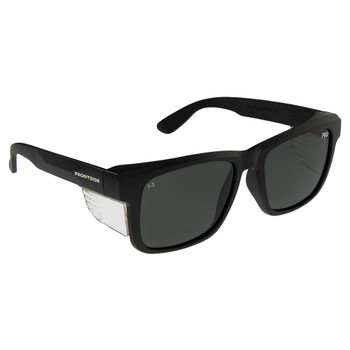 Frontside Polarised Safety Glasses Smoke Lens w/Black Frame