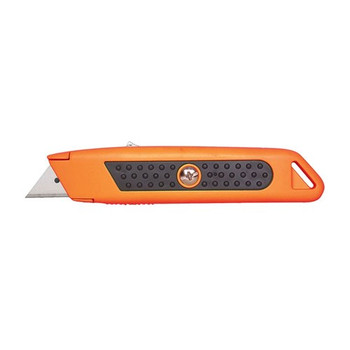 Sterling Auto-Retracting Orange Safety Knife With Rubber Grip