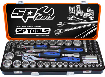 SP Tools 1/4" Dr, 3/8" Dr & 1/2" Dr Socket Set 59PC