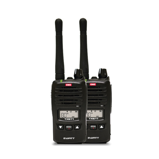 GME TX677TP 2W 80 Channel UHF Handheld Radio (Twin Pack)