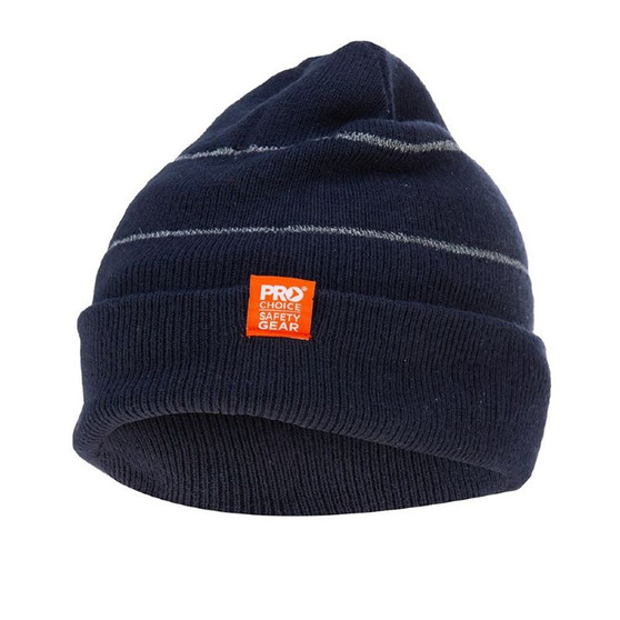 Pro Choice Navy Beanie w/Retro-Reflective Stripes