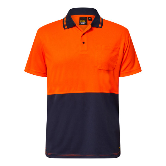 WorkCraft Hi Vis S/Sleeve Micro Mesh Polo