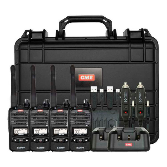 GME TX677 2 Watt UHF CB Handheld Radio (Quad Pack)