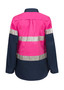 WorkCraft Hi Vis Ladies L/Sleeve Shirt Taped