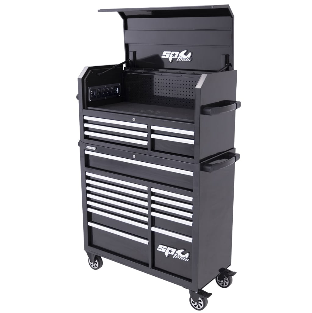SP Tools Sumo Series Power Hutch Tool Box Black/Chrome Handles - 18 ...