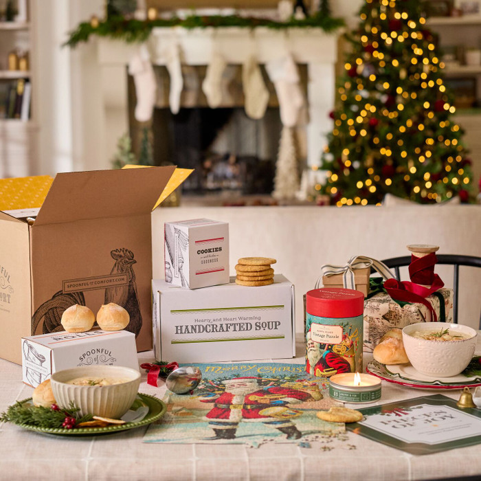 Pieces of Joy Soup and Puzzle Package Fireplace 