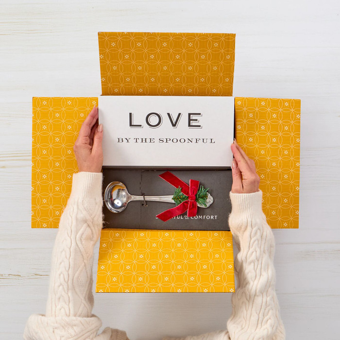 Festive Spoonful Box with Red Bow and Ladle 