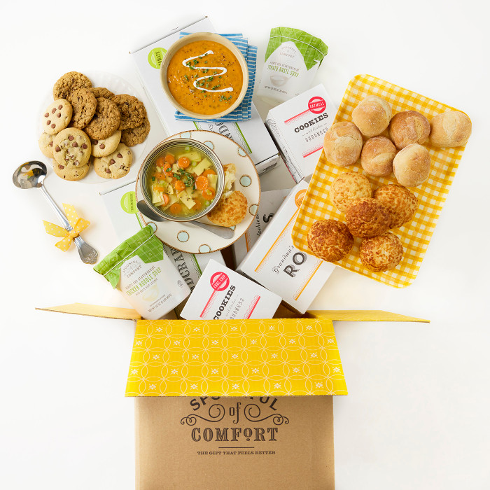 Double Dinner package with twice the servings of soup, rolls, and cookies