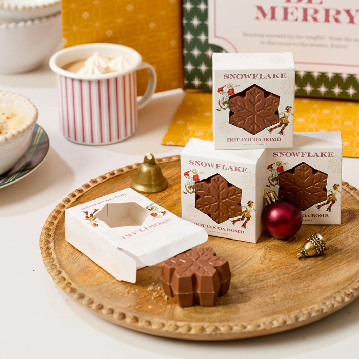 Four Hot Cocoa Bombs with Striped Mug 