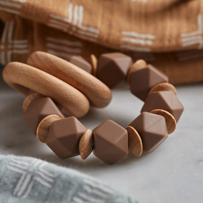 Brown & Natural wood color Baby teether product image