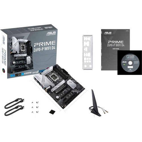 Asus Prime Z690-P WIFI D4 Desktop Motherboard - Intel Chipset - Socket LGA-1700 - Intel Optane Memory Ready - ATX