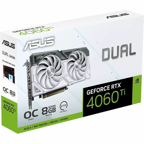 Asus NVIDIA GeForce RTX 4060 Ti 8 GB GDDR6 DUAL-RTX4060TI-O8G-WHITE Graphic Card