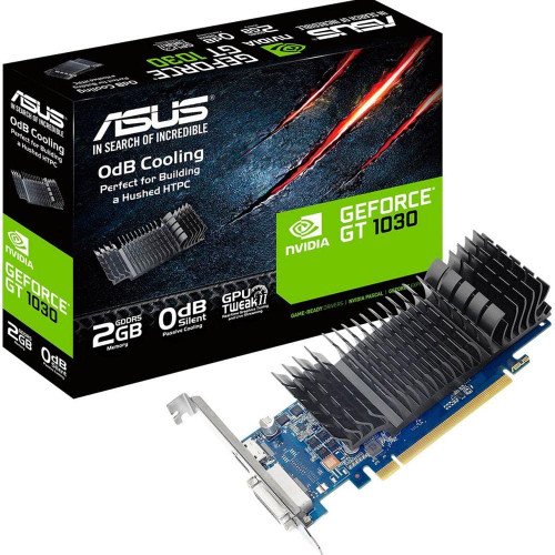 ASUS GeForce GT 1030 Silent Low Profile 2GB – Fanless Slim Graphics Card