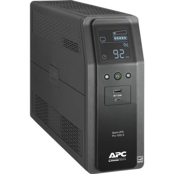  APC by Schneider Electric Back-UPS Pro BR1000MS 1.0KVA Tower UPS Output: 600W / 1.0 kVA
Input: 120 VAC @ 60 Hz ± 3 Hz
10 x Battery Backup & Surge Outlets
6 x Total NEMA 5-15R Outlets