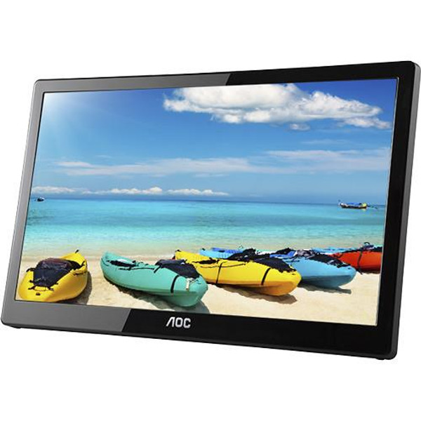 AOC I1659FWUX 16" Full HD LED LCD Monitor - 16:9 - Glossy Piano Black Design with a piano-black glossy finish, this USB monitor has a 15.6" diagonally viewable image. The beautiful IPS panel of the I1659FWUX offers a 700:1 contrast ratio and a crisp 1920 x 1080 Full HD Resolution at 60Hz