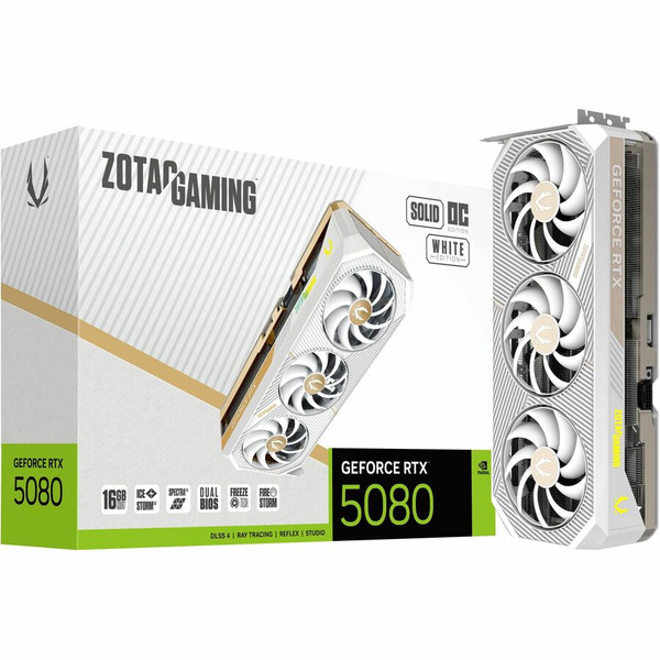 Zotac NVIDIA GeForce RTX 5080 SOLID OC White Edition Graphics Card Zotac NVIDIA GeForce RTX 5080 SOLID OC White Edition Graphics Card
