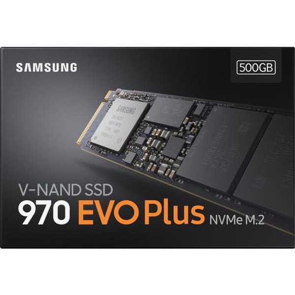 Samsung 970 EVO Plus 500 GB Solid State Drive - PCI Express - Internal Built using their V-NAND 3-bit MLC flash technology for reliable performance, the 500GB 970 EVO Plus NVMe M.2 Internal SSD from Samsung offers enhanced bandwidth, low latency, and power efficiency. 