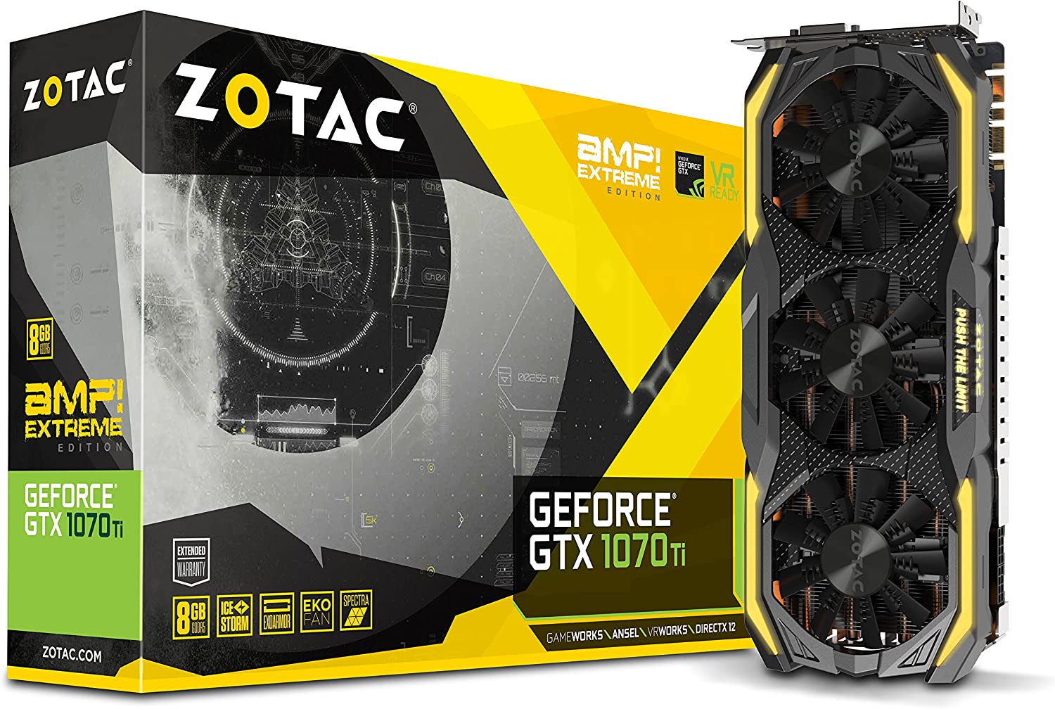 ZOTAC GeForce GTX 1070 Ti AMP EXTREME 8GB GDDR5 256-bit ZT-P10710B-10P  Gaming Graphics Card