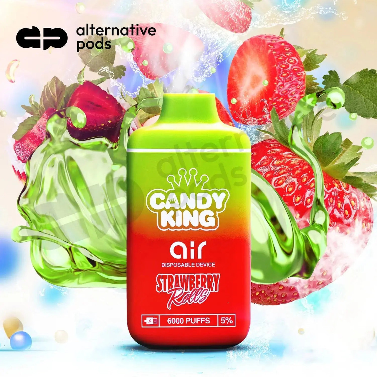 candy king vape disposable Air 6000 Puffs 5% - Alternative pods datapoint:90+ Minutes|Charge Time Select Flavor ::Pineapple Peach Lost Mary Mt15000 Turbo