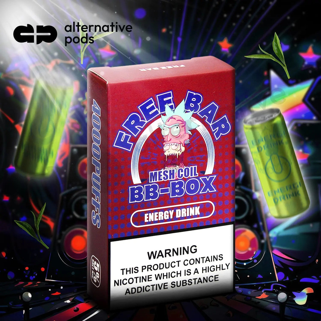 energy drink disposable vape Free Bar BB-BOX $5.00 Vaporesso Armour Max Kit 60000 puffs Flavor:Apple (Sour Apple Soda)