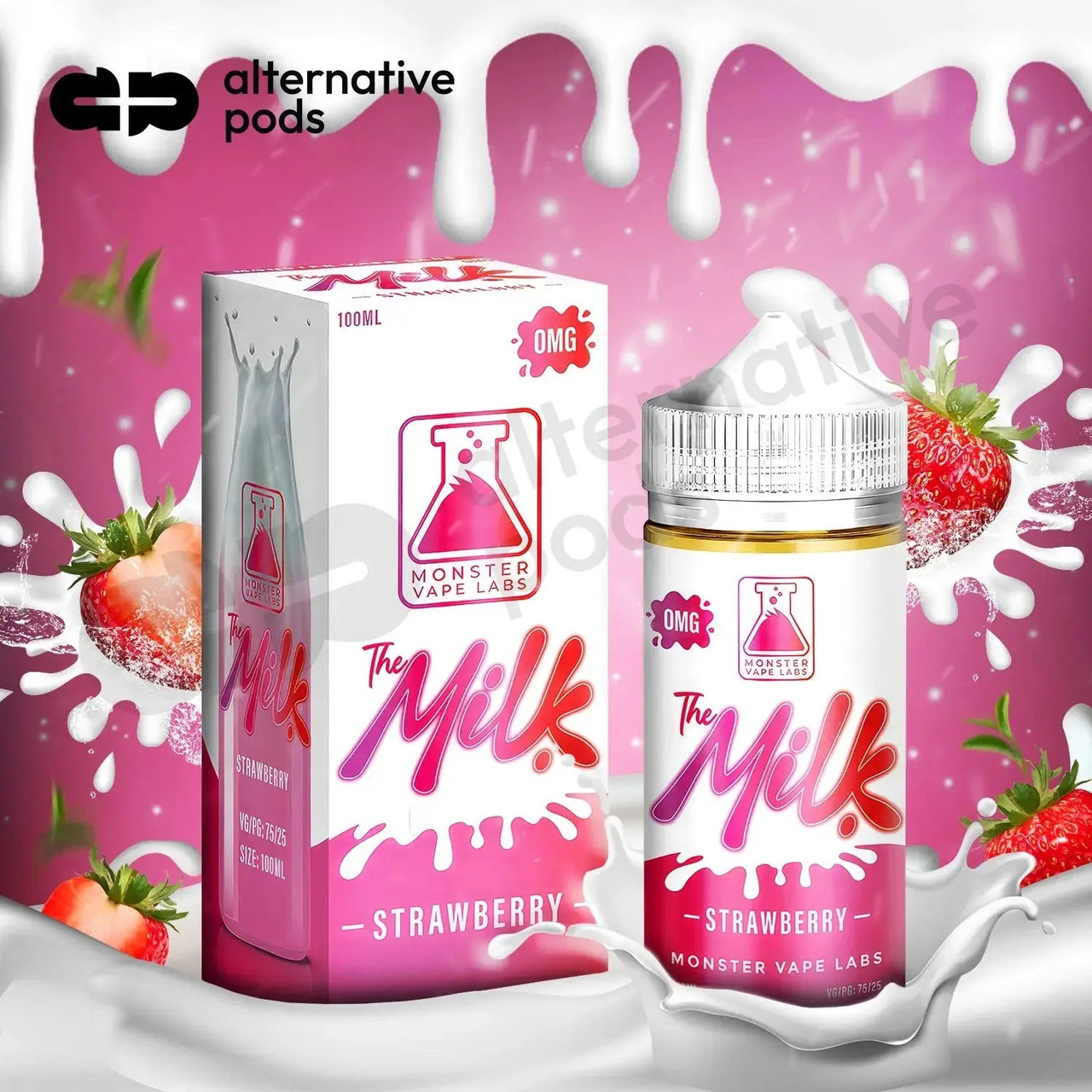 the milk vape juice Synthetic Nicotine Salt E-Liquid By Monster Labs 30ML - Alternative pods Crowdship Variant:Pineapple Guava Freeze 35 Hyppe Infiniti 50K Puffs