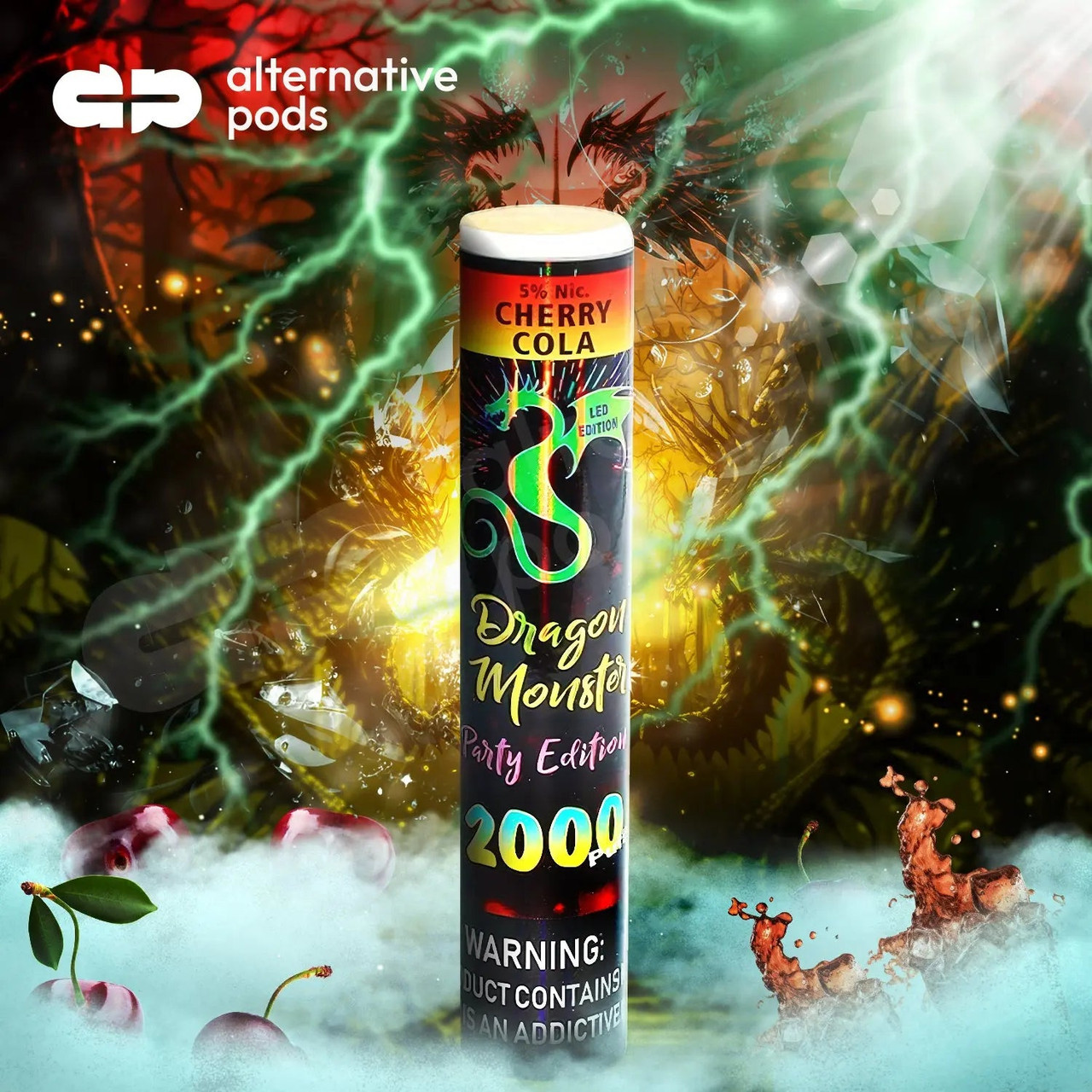 monster flavored vapes Dragon LED Edition Vape - Alternative pods Colour:Camo Silver (0.6Ω Pod) Wholesale Reasonable price for Hamilton
