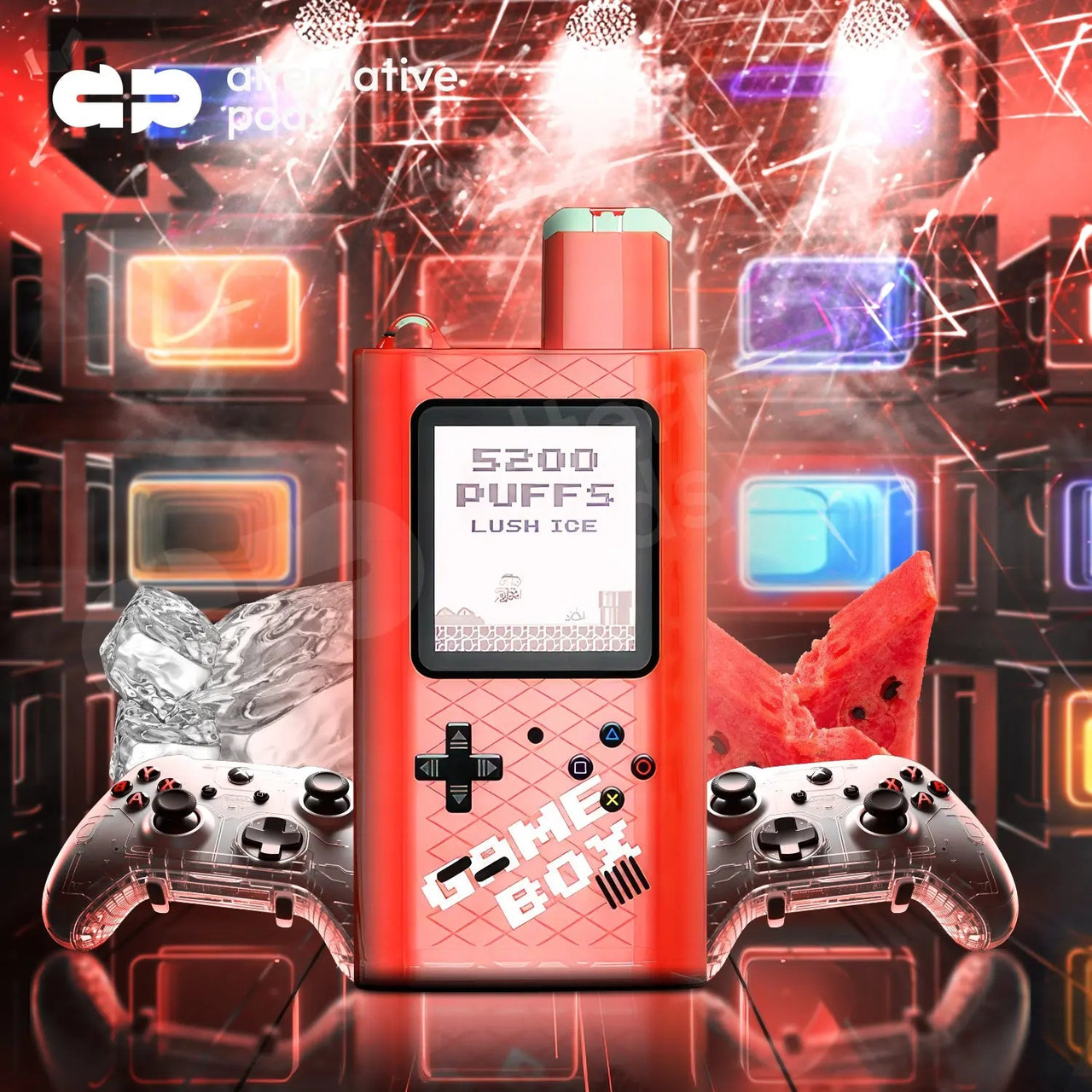 disposable vape with games R and M 5200 Puffs Game Box Best Vape Tanks PO#1858 Color:Red