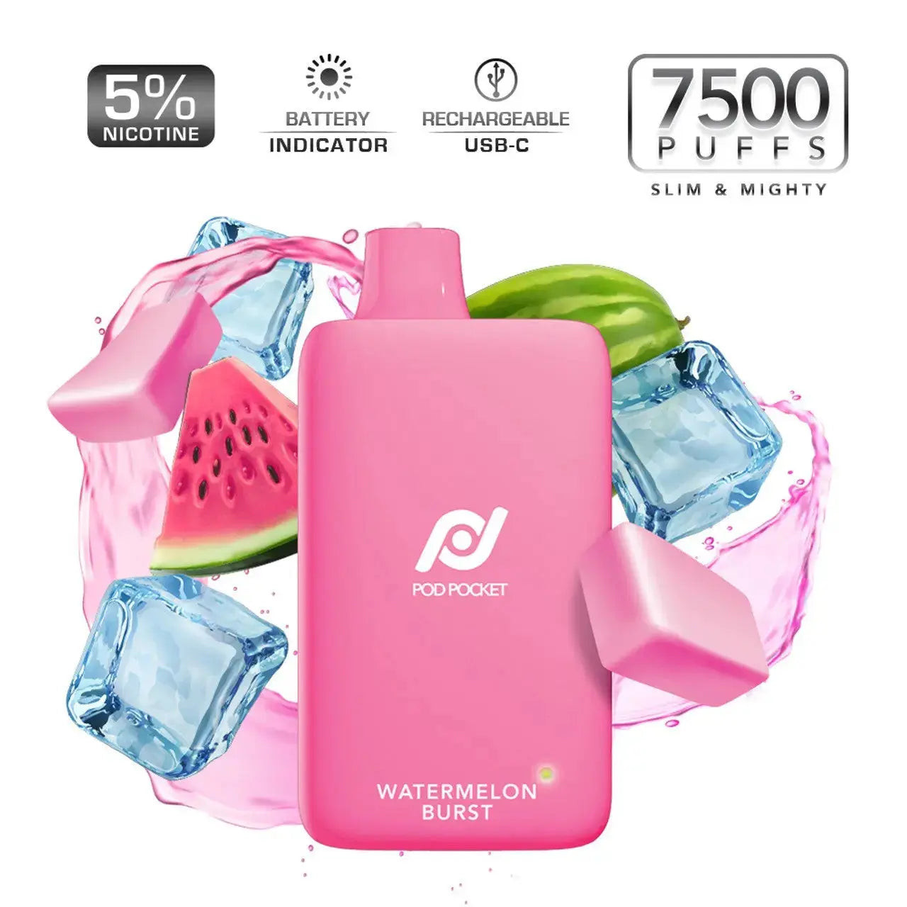 best pocket vape Pod 7500 Disposable 5% Rechargeable 650mAh Flavour:Magnetic Worm Vapear es menos dañino Unflavored Vape