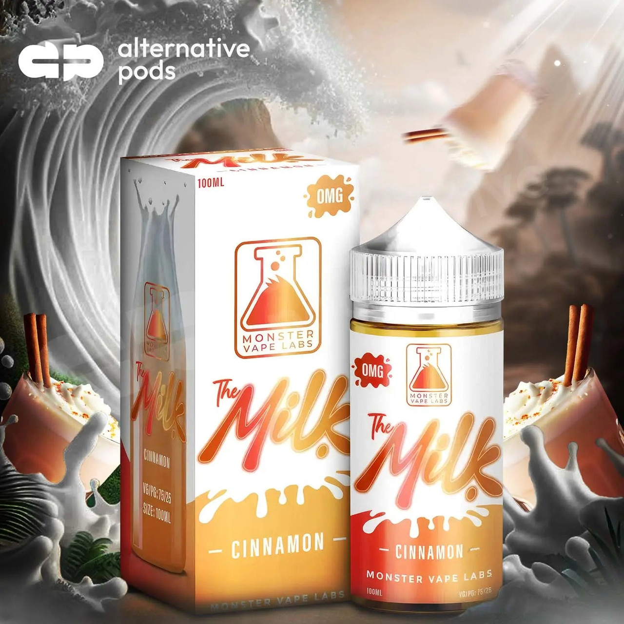 the milk cinnamon vape juice Synthetic E-Liquid By Monster Labs 100ML - Alternative pods Prefilled Nic Salt Pods Colour:Green Fade One way to self-improve