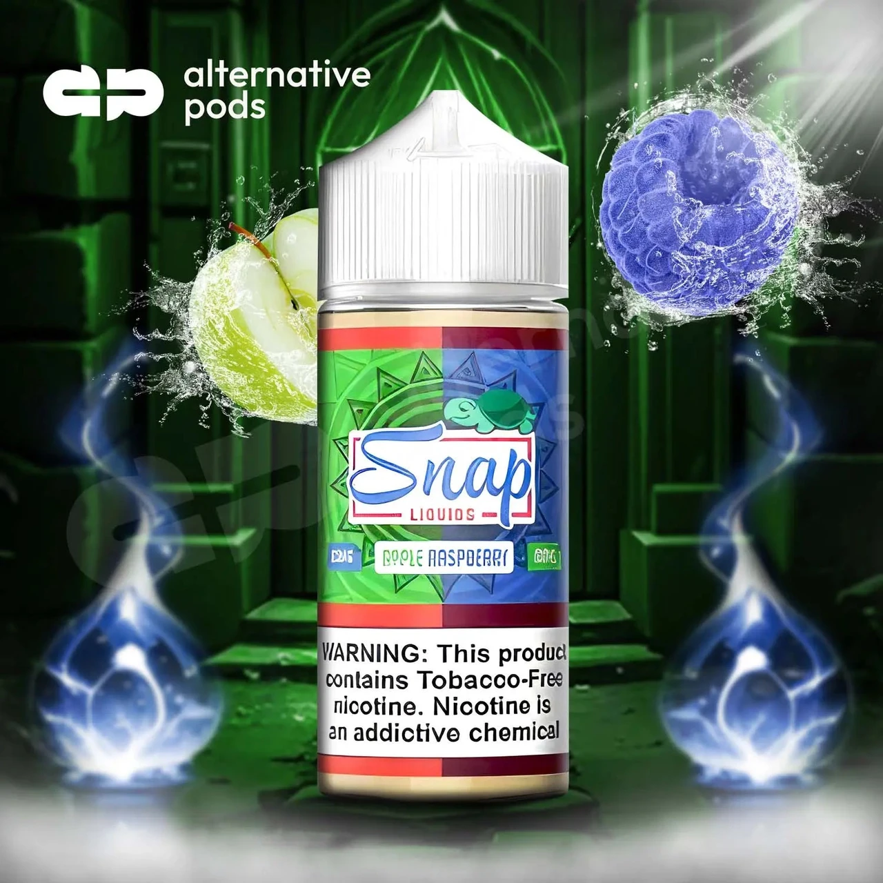 100ml salt nic vape juice Snap Synthetic Nicotine E-Liquid - Alternative pods Flavour:Peach/ Berry Ice batteries Vape & Smoke –