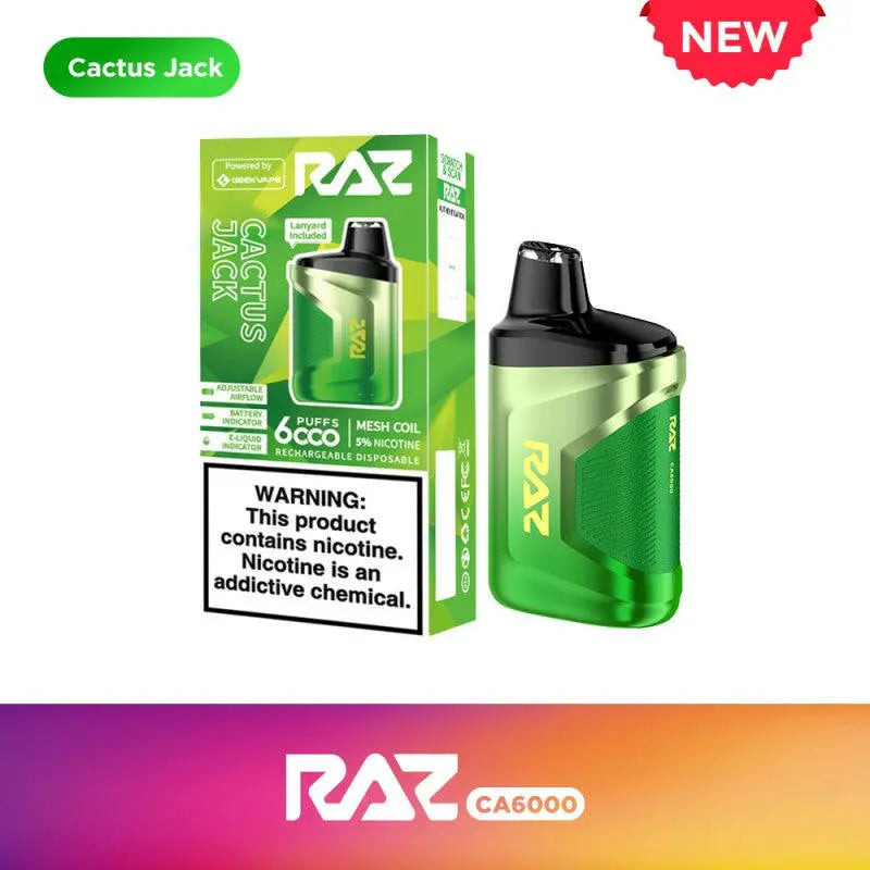 cactus jack vape raz CA6000 DISPOSABLE-$14.99 Strength:6 mg/ml Relx Artisan Device in hqd vape