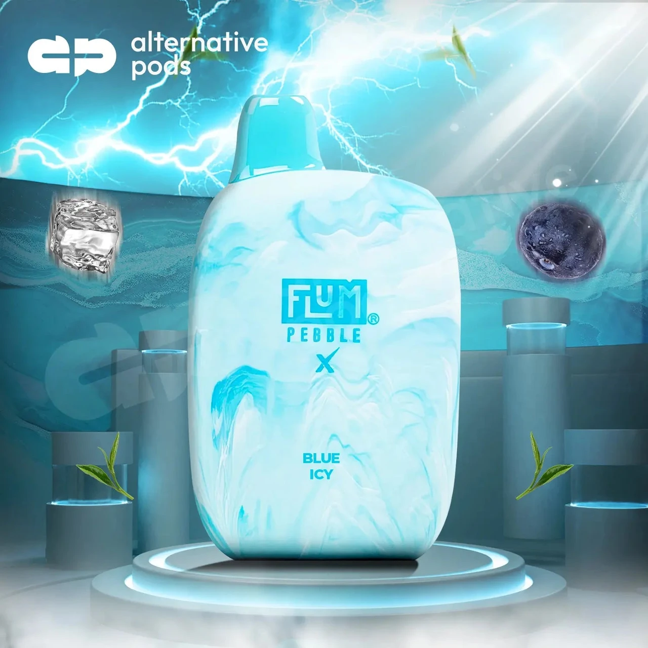 flum pebble blue razz icy X 6000 Disposable Golden Tobacco Vuse Ultra fog light Flavor:BLUE RAZZ ICE
