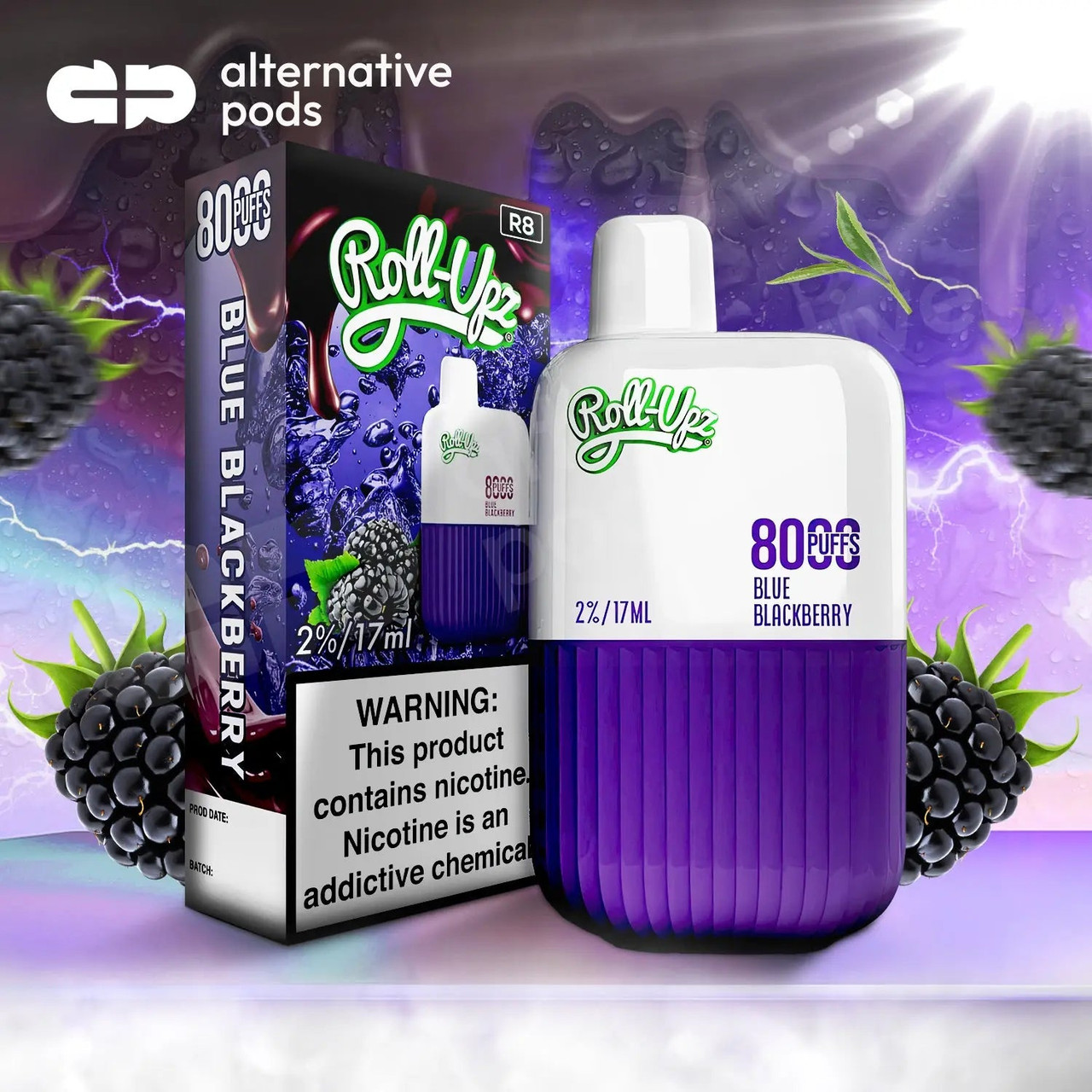 roll upz vape juice Roll-Upz R8000 Disposable 2% -$17.99 Package:SET (1 Pod + 1 Battery) best smell proof joint case Vape Disposables | Vape