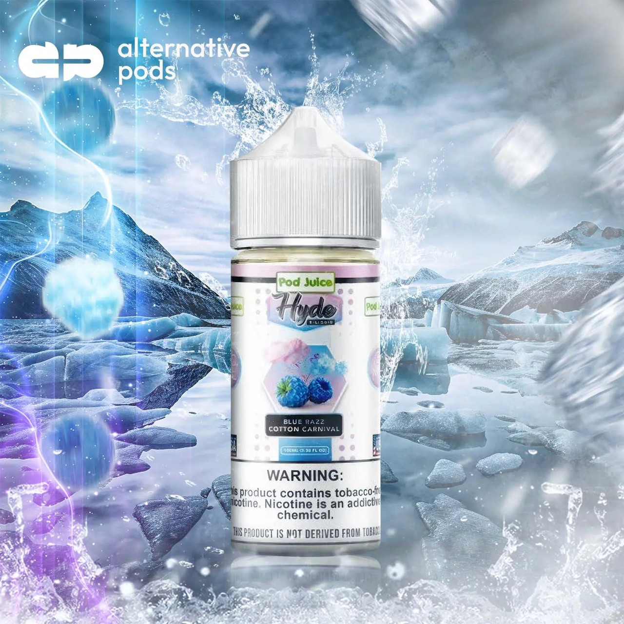 hyde vape juice POD x Synthetic Nicotine E-Liquid 100ML Available - GS Quantity:2 Pack 510 Battery Flashing Red,