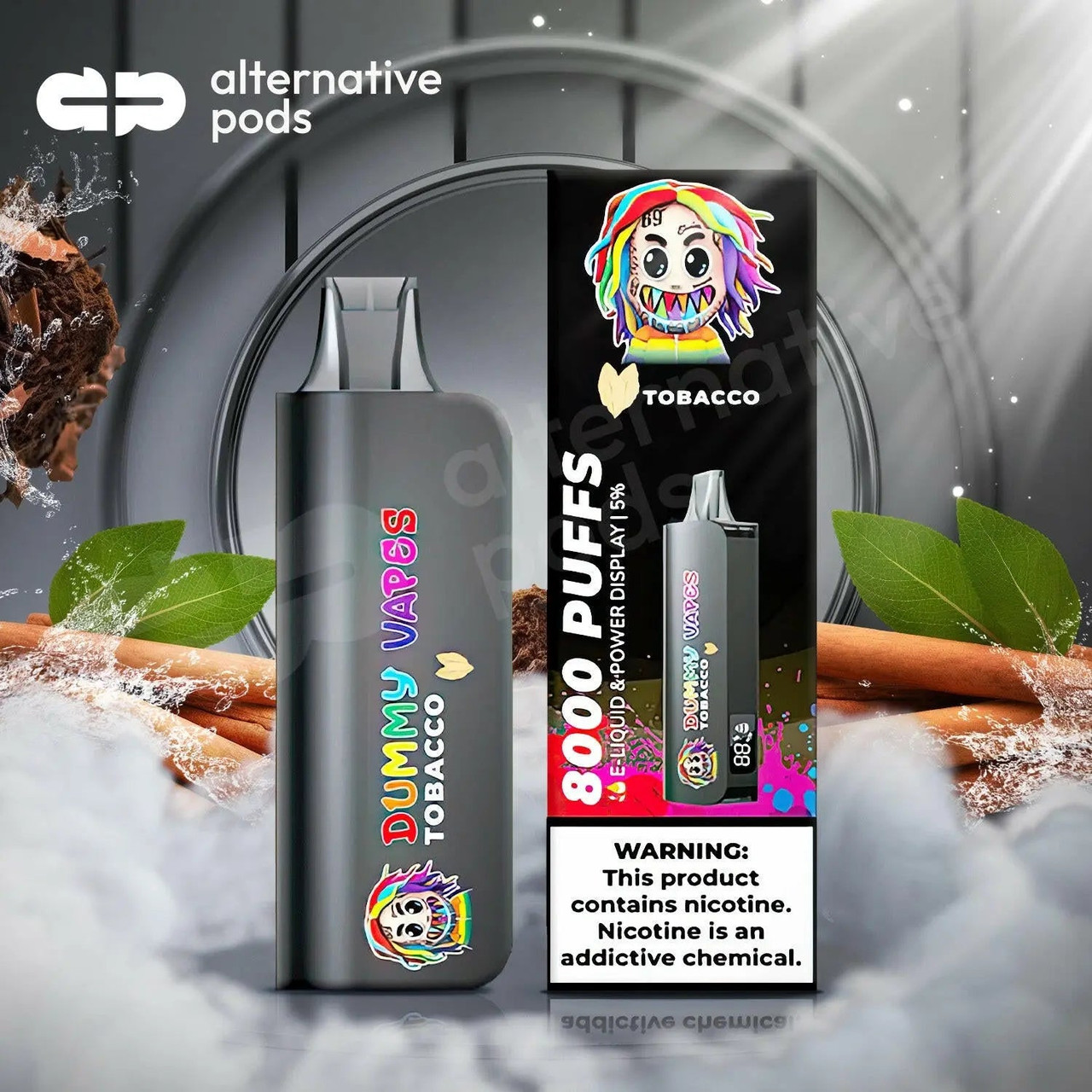 禁断コラボ　deviseworks スモーククリスタル　1ユニット 新品 Dummy Vapes 8000 Disposable 5%