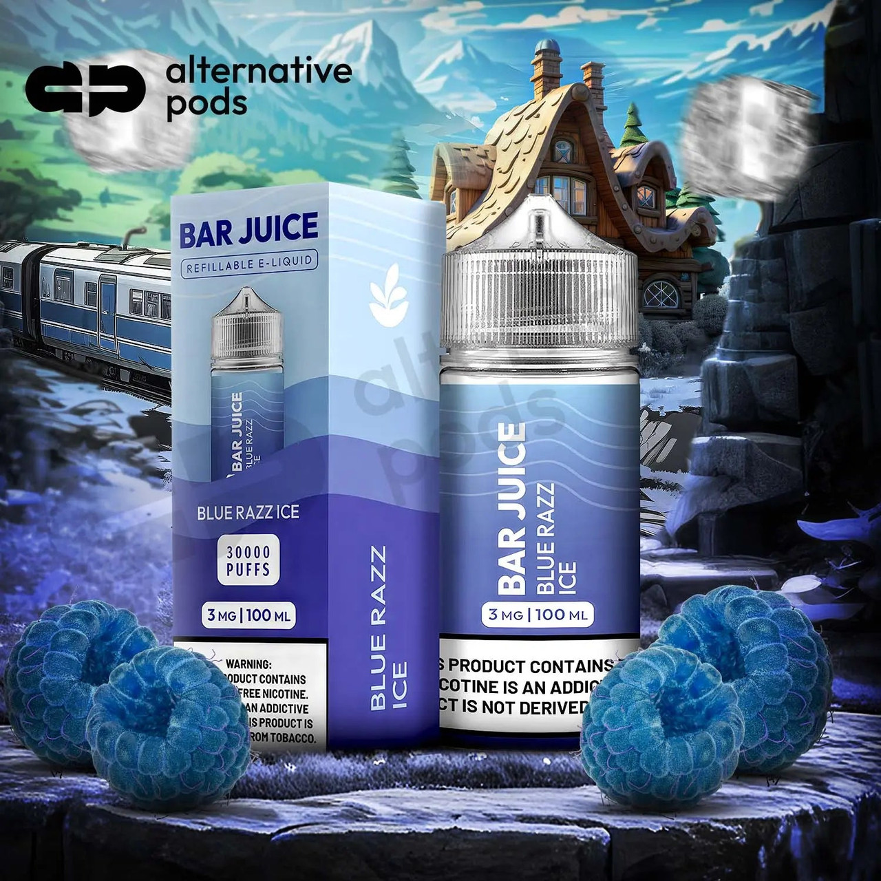 bar juice vape juice BJ 30000 Synthetic Nicotine Refillable E-Liquid 100ML - Alternative pods Flavors:Watermelon Strawberry effect_relaxing ELFBAR BC10000