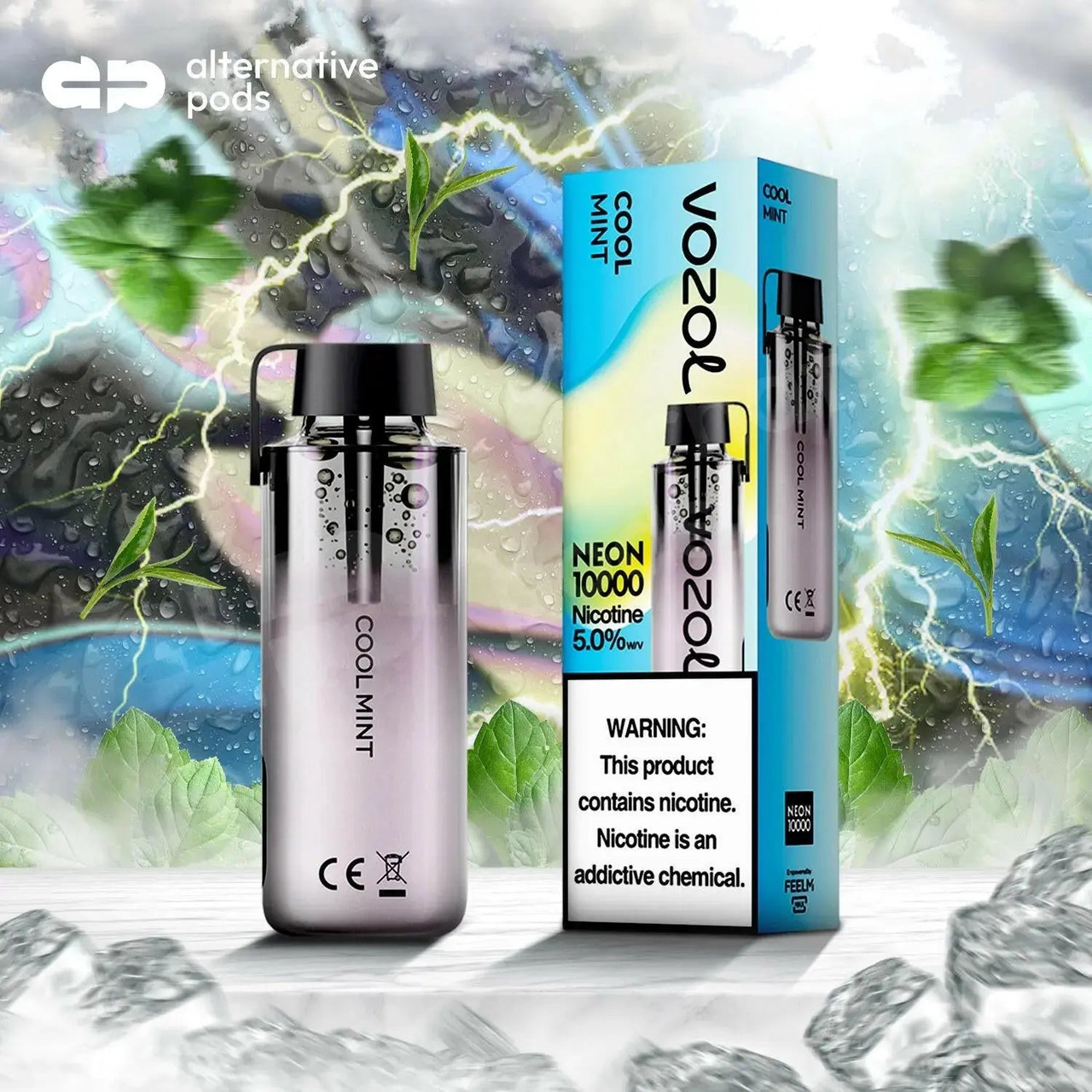 vozol neon tobacco 10000 Disposable Vape  10k Puffs Vozol Neon 1000 Puff Vzbull