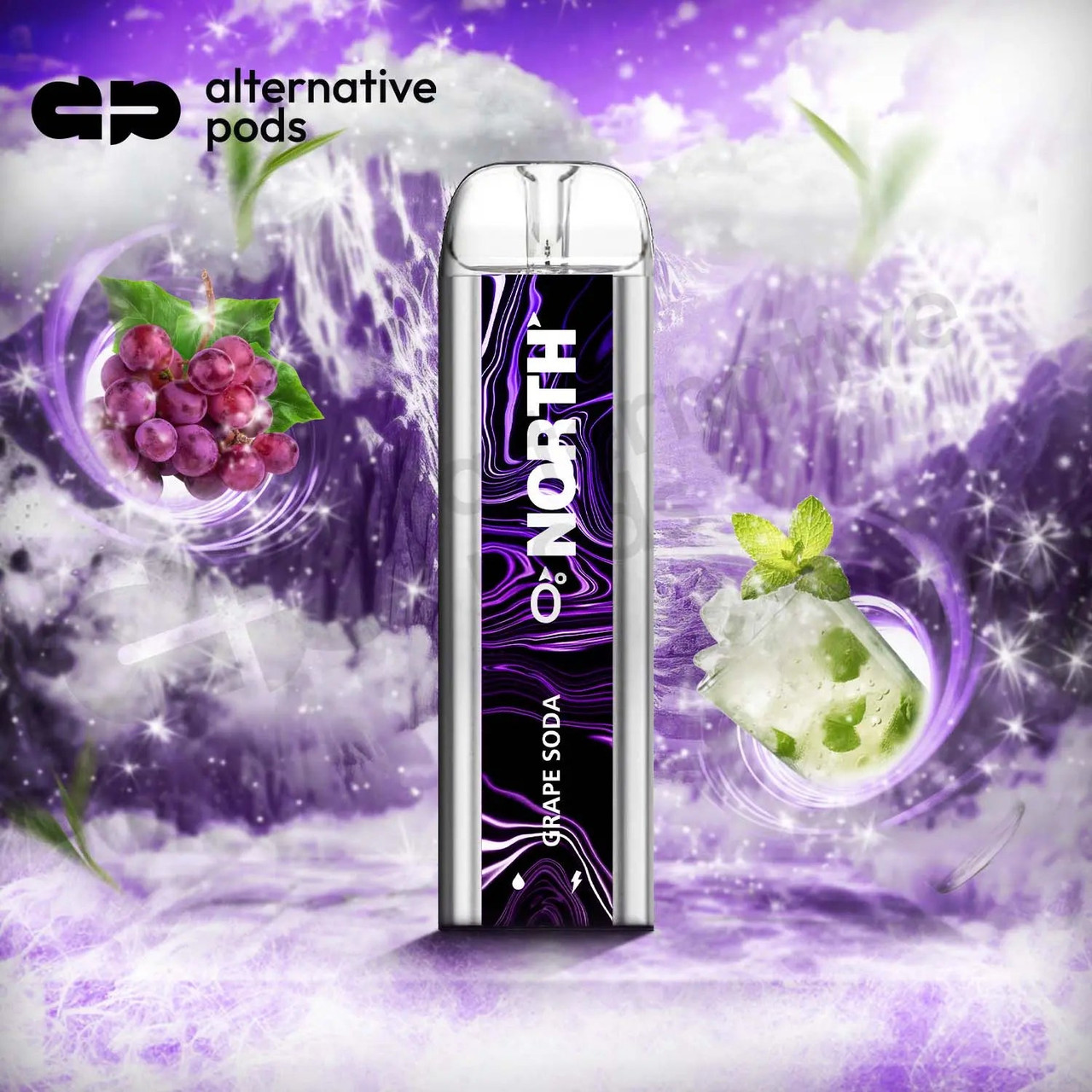 fruit flavored vape juice North 5000 0% Nicotine Vape Kit Type_Pod Kit VOOPOO Argus P2 Pod Flavour:Sour Gushin S Blueberry Grape
