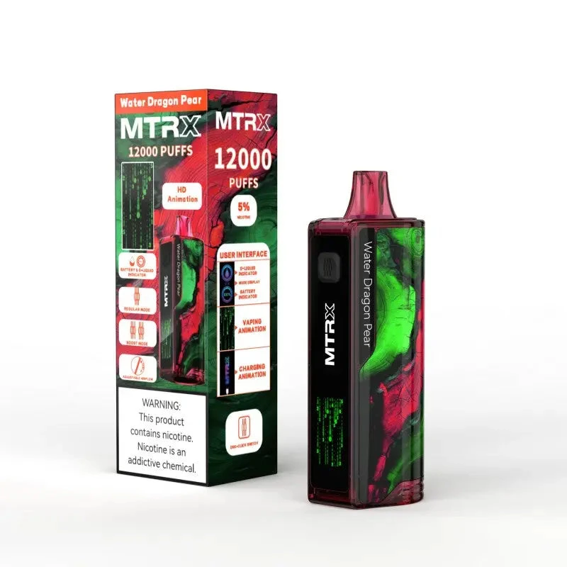 how long to charge disposable vape 12000 puffs MTRX 12K - Alternative pods puches Vape Flavor:Strawmelon Ice BOTANICALS MENTHOL CBD VAPING