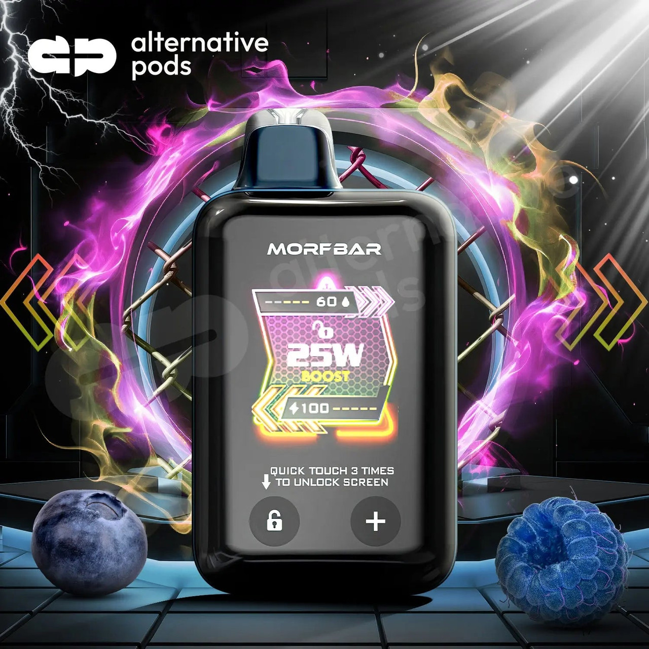 low smoke vape Morf bar Touch by Smok 20K - Alternative pods Choose Flavor:Punch Brand=Smok how do i unlock