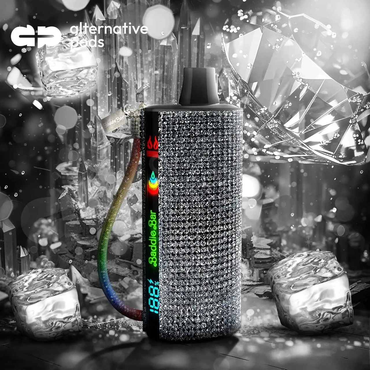 baddie bar vape 15K Disposable - Alternative pods Colour:Dawn Purple THC-A Liquid Diamonds All Geek Bar Vape